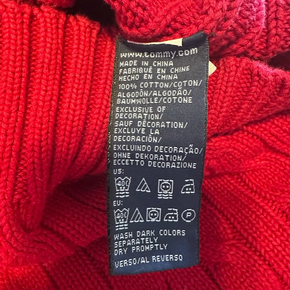 Tommy Hilfiger Red Cable Turtleneck Sweater - Picture 6 of 6